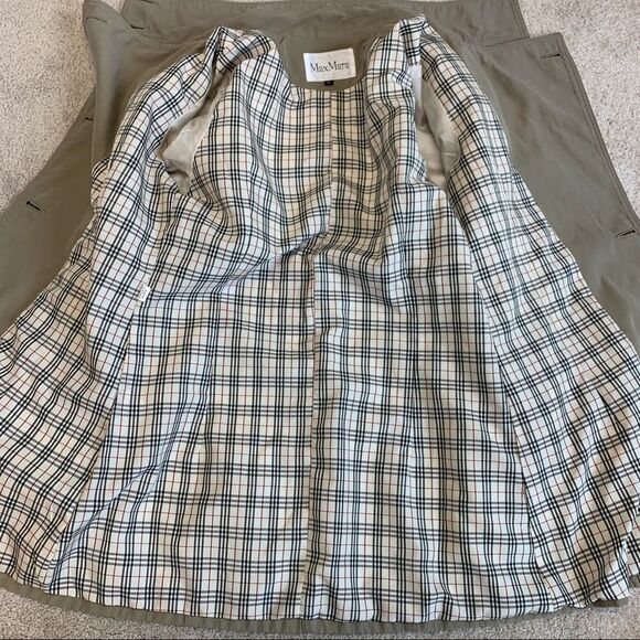 Tan brown beige short trenchcoat size medium - Picture 9 of 11